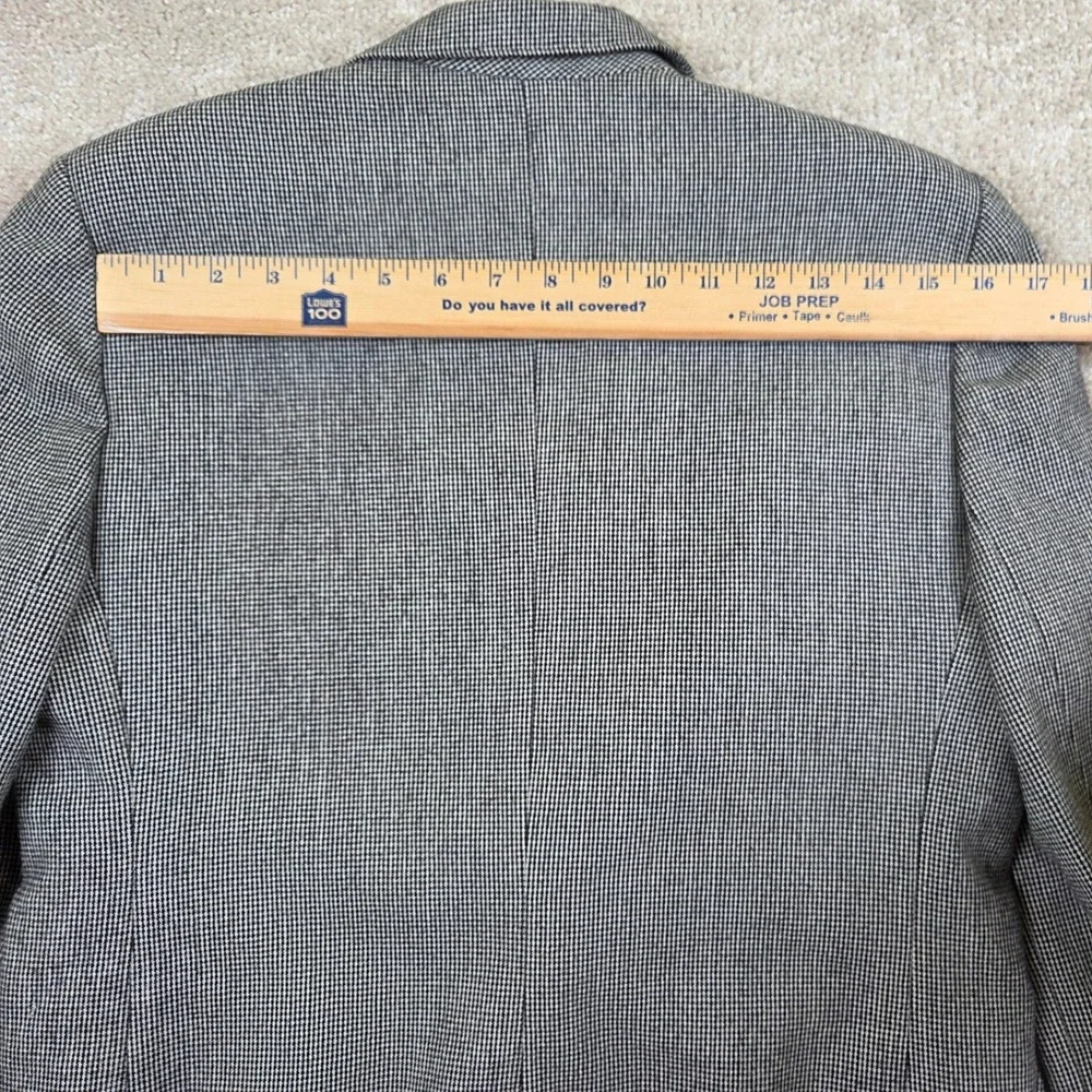 Evan-Picone Blazer Houndstooth Womens 12 Black White Vintage Jacket Made in USA